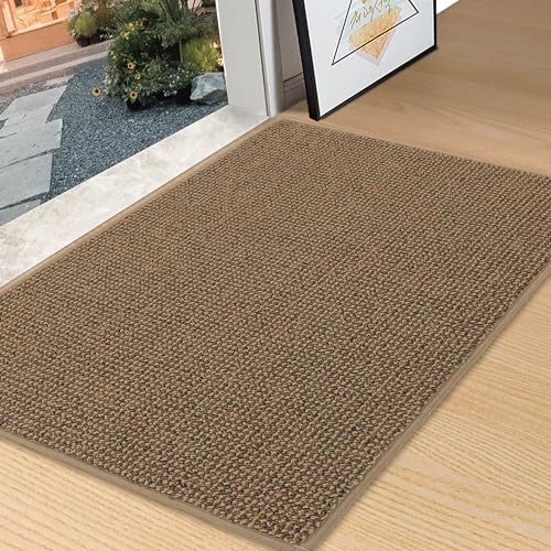 BEQHAUSE Fußmatte Innen Schmutzfänger Türmatten rutschfest, Schmutzfangmatte Waschbar Eingang Matte Fussmatte für Front Hintertür, Eingang, Flur, Küche, 80x120 cm, Taupe von BEQHAUSE