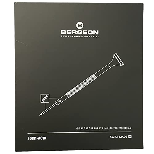 BERGEON 30081-AC10 Set mit 10 INOX Uhrmacher-Schraubendrehern in Holzkiste Werkzeug von BERGEON