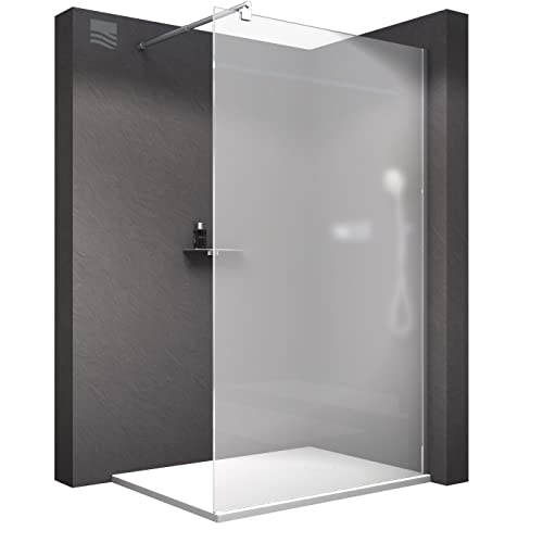 BERNSTEIN Duschwand Glas Duschabtrennung Walk-In Dusche Nano ESG Echtglas Duschtrennwand EX101 Milchglas 150 x 200 cm von BERNSTEIN