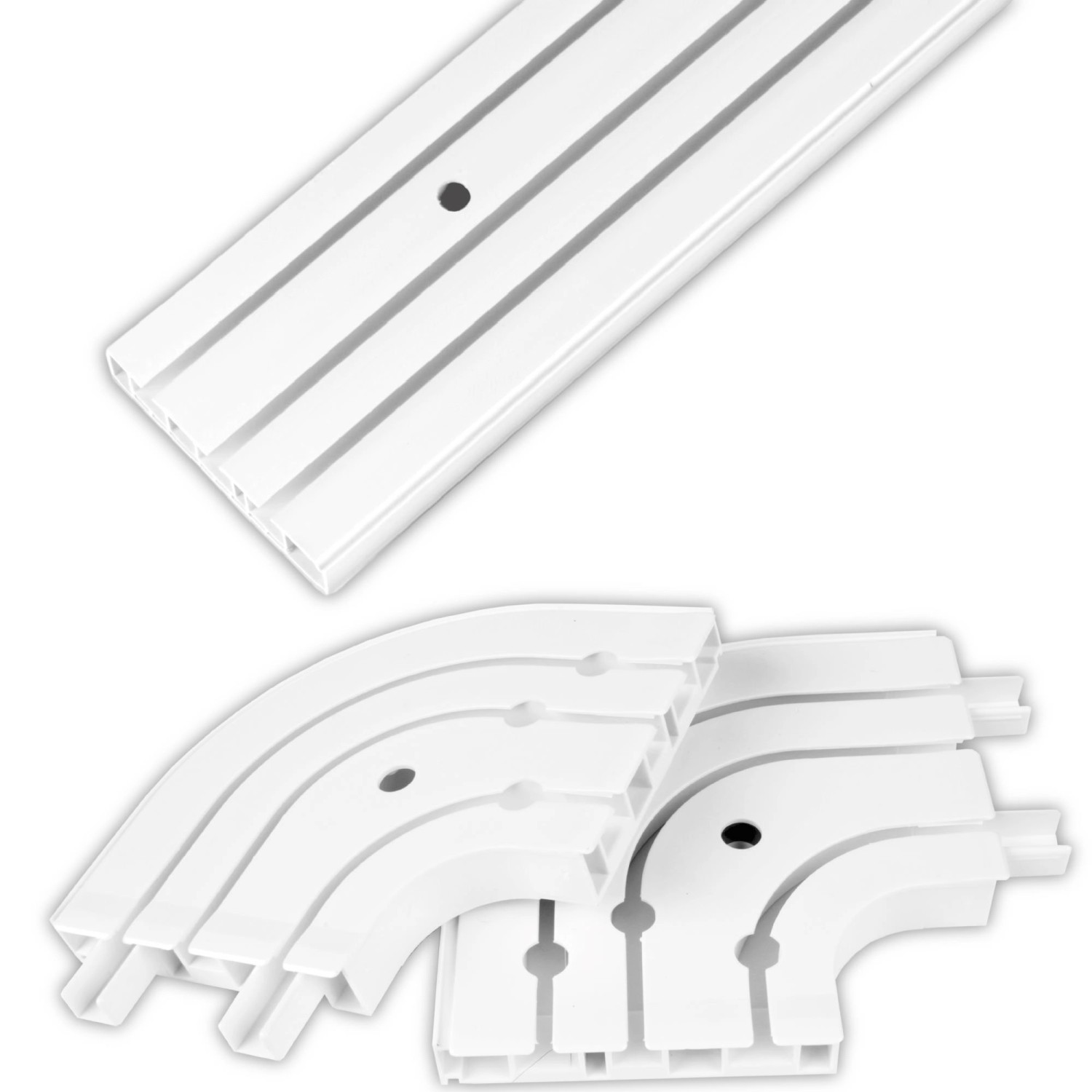 Bestlivings 210 cm Innenlaufschiene 3 Läufig & 2er Set Rundbogen / 1 x 120 cm & 1 x 90 cm Bestlivings 210 cm Innenlaufschiene 3 Läufig & 2er Set Rundbogen / 1 x 120 cm & 1 x 90 cm von BESTLIVINGS