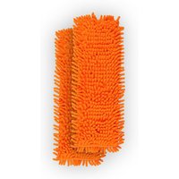 Ersatzbezug Orange für Bodenwischer ( 2er Pack ) - 40cm - Chenille Wischbezug, für alle gängigen Klapphalter - Bezug für alle Bodenarten - Orange von BESTLIVINGS