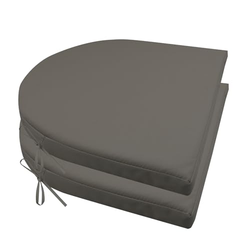BESTORI 2er Set Stuhlkissen mit Bändern Wasserdicht Rutschfestes Sitzkissen Bequeme Halbrund Sitzpolster für Gartenmöbel Oder Stuhl Wasserdicht Garten 40 x 40 x 4 cm Dunkelgrau BESTORI 2er Set Stuhlkissen mit Bändern Wasserdicht Rutschfestes Sitzkissen Bequeme Halbrund Sitzpolster für Gartenmöbel Oder Stuhl Wasserdicht Garten 40 x 40 x 4 cm Dunkelgrau von BESTORI