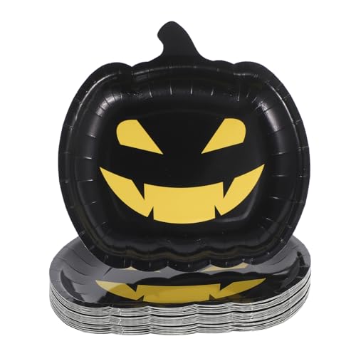 BESTYASH 30 Stück Teiliges Papier Pappteller Kürbisform mit Schwarzem Halloween Lächeln Dekorative Partygeschirr für Halloween Erntedankfest und Herbstfeiern Vielseitige Bunte Teller für BESTYASH 30 Stück Teiliges Papier Pappteller Kürbisform mit Schwarzem Halloween Lächeln Dekorative Partygeschirr für Halloween Erntedankfest und Herbstfeiern Vielseitige Bunte Teller für von BESTYASH