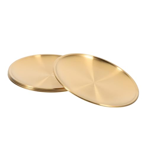 BESTYASH 4 Stück Teiliges Set Dinner Plates Rund Goldfarben Vielseitige Servierplatten für Salat Pasta Snacks Grill und Camping Robustes Metallgeschirr für Zuhause und Outdoor BESTYASH 4 Stück Teiliges Set Dinner Plates Rund Goldfarben Vielseitige Servierplatten für Salat Pasta Snacks Grill und Camping Robustes Metallgeschirr für Zuhause und Outdoor von BESTYASH