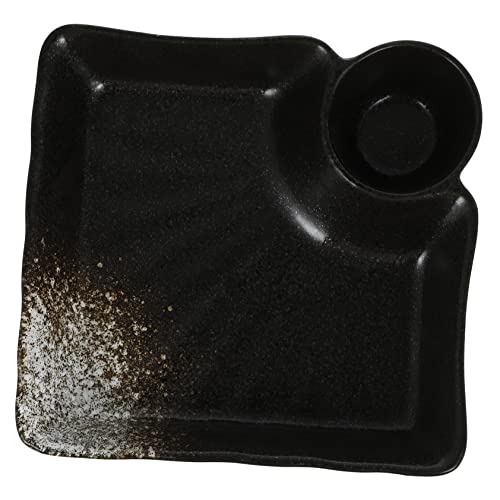 BESTYASH Japanischer Keramischer Teigtaschen Teller mit Soßenschale für Sushi Desserts und Snacks Leicht zu Reinigen aus Hochwertigem Keramikmaterial BESTYASH Japanischer Keramischer Teigtaschen Teller mit Soßenschale für Sushi Desserts und Snacks Leicht zu Reinigen aus Hochwertigem Keramikmaterial von BESTYASH