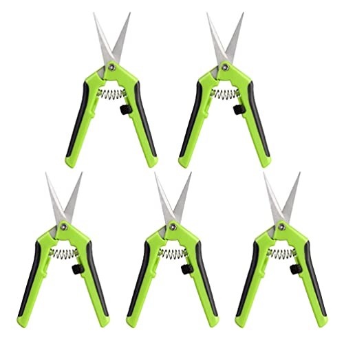 BESTonZON 5PCS Professionelle Gartenschere Trimmen Schere- Gerade Spitze Gartenarbeit Hand Pruner Gartenschere Gerade Edelstahl Klingen mit Fr¨¹hling- Geladen Komfort Grip Griffe von BESTonZON