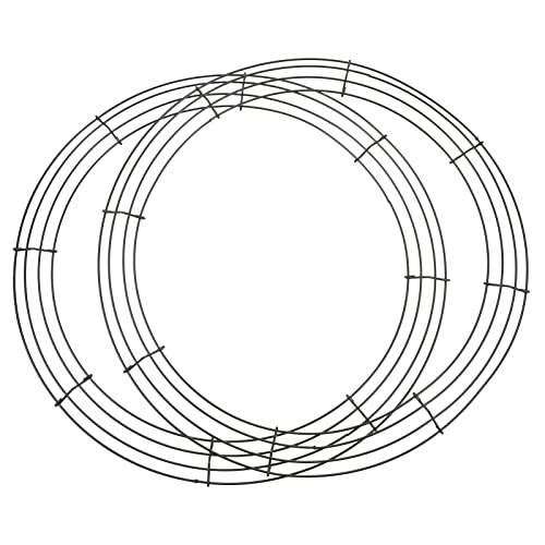 BESTonZON Kranz Rahmen Rund Kranz Rohling: 16 Zoll Eisen Kunst Kranz DIY 2 Stücke Weihnachtskranz Hochzeitskranz Adventskranz Wandkranz Türkranz Basteln Hochzeti Weihnachten Party Dekoration von BESTonZON