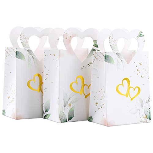 100 Pcs Hochzeit Geschenkschachtel Weiß Klein Geschenkbox mit Elegantes Design Papierschachteln für Hochzeit Gastgeschenk Geburtstag Kommunion Geschenkverpackung Konfirmation Taufe Deko usw. von BETESSIN