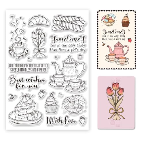 BEUNITONE Teekanne Teetasse Klare Stempel Zum Selbermachen Blumen Brot Dessert Eiscreme Wörter Transparentes Silikonstempelsiegel Zum Kartenmachen Dekoration Party Gummistempel Zum Basteln DIY BEUNITONE Teekanne Teetasse Klare Stempel Zum Selbermachen Blumen Brot Dessert Eiscreme Wörter Transparentes Silikonstempelsiegel Zum Kartenmachen Dekoration Party Gummistempel Zum Basteln DIY von BEUNITONE