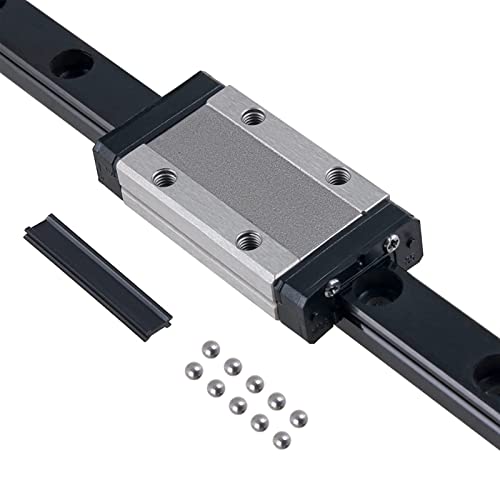 BEVDICNC MGN12H 200mm Linearführung 1 Stück Schwarz lineare Gleitgitter mit 1 Stück MGN12H Wagenblock Stahlkugeln Grenzblöcke für 3D Drucker CNC XYZ DIY Graviermaschine von BEVDICNC