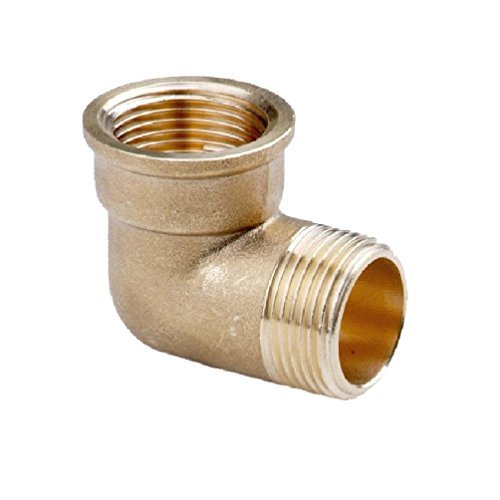 HYDROBIL Winkel 1/2" BSP (18,6mm) Innengewinde x 1/2" BSP (21mm) Außengewinde, Messing, Sanitär Armaturen für Wasserleitung, Sanitär Verbindungen und Anschlüsse, 10 Bar, Max. Temp. 95°C, Anschluss von HYDROBIL