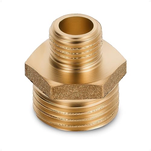 BFG Reduziernippel 1/2" BSP (21mm) Außengewinde x 1/4" BSP (13,2mm) Außengewinde, Messing Massiv, Doppelnippel Reduziert, Sanitärarmaturen für Wasserrohr, Sanitärverbindungen, 10 Bar, Max. Temp. 95°C von BFG