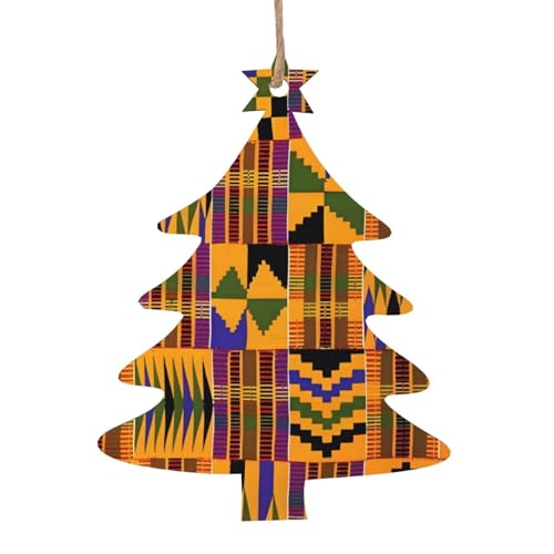 African Tribal Ethnic Texture Christmas Tree Shape 1 PCS Christmas Wooden Ornaments Hang on Christmas Tree Christmas Holiday Decorations von BHCASE