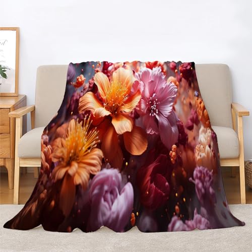 BIAFRA Kuscheldecke Flauschig Blume Decke für Bett und Sofa, Bunt Pflanzen Extra Weich Warme Mikrofaser Wohndecke Fleecedecke als Sofadecke Couchdecke 220x240 von BIAFRA