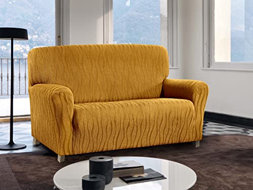 BIANCHERIAWEB Sofaüberwurf für Sofa, elastisch, Fleckenschutz, Modell Wonderful 4 Sitzer Ocker von BIANCHERIAWEB