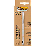 BIC Cristal Metal Kugelschreiber Schwarz Mittel 0.32 mm Nachfüllbar 3 Stück von BIC