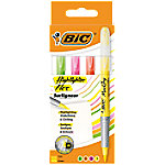 BIC Flex Textmarker Gelb, Grün, Orange, Pink Fein Keilspitze 1 mm, 4,3 mm 4 Stück von BIC