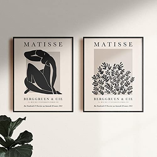 Henri Matisse, abstrakte Figur, Kunst, Blatt, Pflanze, nordische Poster und Drucke, Wandkunst, Leinwandgemälde für Wohnzimmer, Dekor, Bild, 20 x 30 cm x 2, ohne Rahmen von BIEMBI