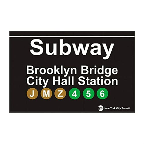 EpochSign Brooklyn Bridge City Hall U-Bahn New York City Metall U-Bahn Schild 20,3 x 30,5 cm von BIGYAK