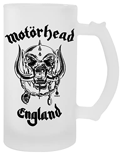 BIOCLOD Motorhead England Transparent Becher für Bier Mit Griff Transparent Mug For Beer von BIOCLOD