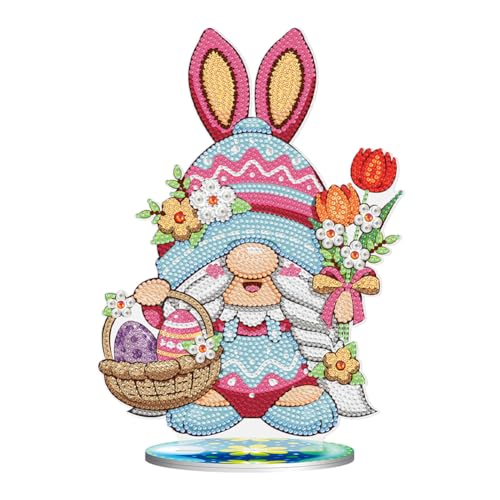 BIOSA DIY Diamond Painting Ostern Deko, 5D Ostern Hase Desktop-Ornamente Set, DIY Osterhase Diamant Painting Kaninchen Ornamente Geschenk Ostern for Zuhause von BIOSA