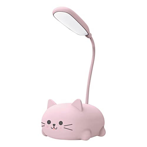 BIOSA USB-Nachtlicht, wiederaufladbar, niedliche Katze, Schüler, Lernlicht, verstellbarer Schwanenhals, 400 mAh, for Wohnzimmer, Studium von BIOSA