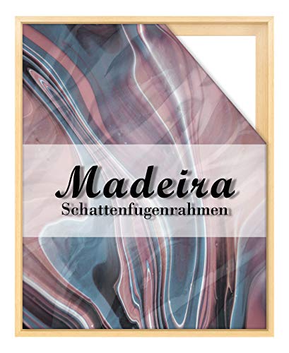 BIRAPA Madeira Schattenfugenrahmen für Leinwand 60x100 cm in Natur Unbehandelt, Holzrahmen, Rahmen für Leinwände, Leerrahmen für Leinwand, Schattenfugenrahmen für Keilrahmen von BIRAPA