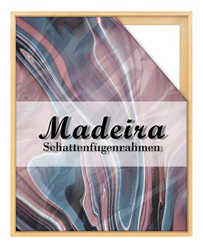 BIRAPA Madeira Schattenfugenrahmen für Leinwand 60x90 cm in Natur Lackiert, Holzrahmen, Rahmen für Leinwände, Leerrahmen für Leinwand, Schattenfugenrahmen für Keilrahmen von BIRAPA