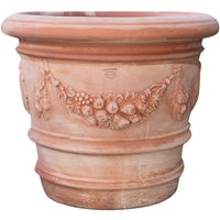 Biscottini - Vase für draußen Retro-Vase aus Terrakotta Made in Italy Dekorativer Topf Pflanzschale Großer Topf Blumentopf Handgefertigt von BISCOTTINI