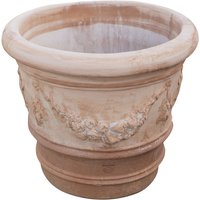 Handgefertigte dekorative Retro-Terrakotta-Vase Runder Übertopf für Gartenpflanzen. Große Töpfe 60x53 Vase für den Außenbereich von BISCOTTINI