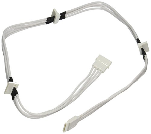 BitFenix Adapter (Molex zu 4X SATA), 20 cm weiß/weiß von BITFENIX