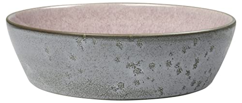 BITZ Suppenschale, Suppenschüssel aus Steingut, 18 cm im Durchmesser, grau/hellrot von BITZ