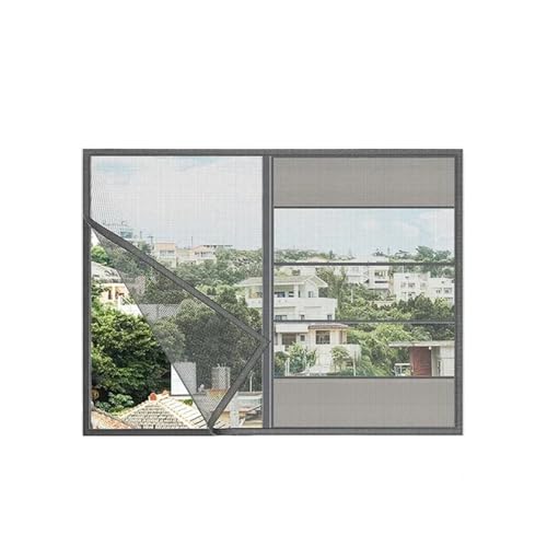 Eingelassenes Fenstergitter aus Lufttüll, verstellbar, for den Sommer, unsichtbar, Anti-Moskitonetz, Fiberglas, abnehmbar, waschbar (Color : 100cm x 100cm, Size : Grey net Grey edge) von BKKrit