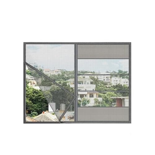 Eingelassenes Fenstergitter aus Lufttüll, verstellbar, for den Sommer, unsichtbar, Anti-Moskitonetz, Fiberglas, abnehmbar, waschbar (Color : 150cm x 130cm, Size : Grey net Grey edge) von BKKrit