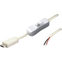 BKL Electronic MUSB 10080117 - Micro-USB Kabel Stecker mit Schalter weiß Stecker, gerade 2 polig be von BKL Electronic