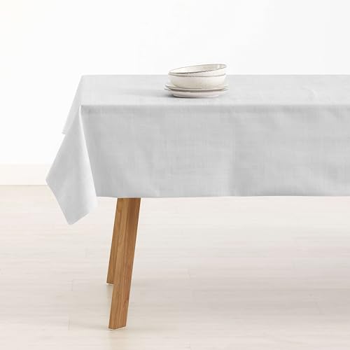 Belum Tischdecke, schmutzabweisend, Größe 200 x 155 cm, extraweich, Hellgrau, 100, Stoff 100% Bio-Baumwolle, einfarbig von BL BELUM