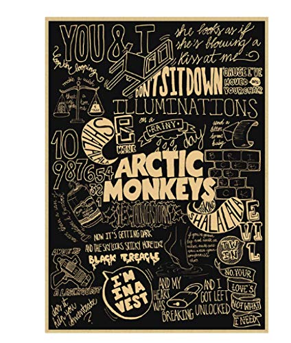 BLAIISRY Leinwand Drucken Rock Band Arctic Monkeys Retro Leinwand Poster Wand Home Room Home Wohnzimmer Schlafzimmer Dekoration Bild Ly709Bw 40X60Cm Ohne Rahmen von BLAIISRY