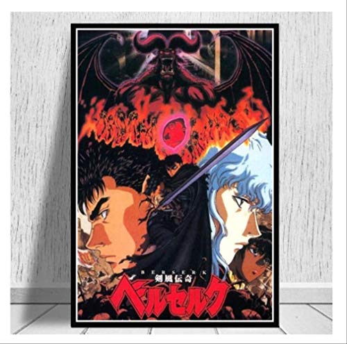 BLAIISRY Leinwandbild Kentaro Miura Berserker Japan Anime Retro Cartoon Poster Wandkunst Malerei Drucke Wohnzimmer Wohnkultur Mn65T 40X60 cm Ohne Rahmen … von BLAIISRY