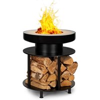 Blum Wood Stock 2-in-1-Feuerschale BBQ-Grill Ø56cm Edelstahl schwarz - Schwarz von BLUM