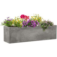 Solidflor Pflanztopf 75 x 20 x 20 cm Fiberglas In-/Outdoor hellgrau - Hellgrauer Zement - Blum von BLUM