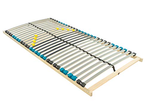 BMM Lattenrost 100x200 cm Standard 28 Federholzleisten/TÜV Zertifiziert/7 Zonen/zur Selbstmontage/für alle Matratzen/Höhe 10 cm/Lattenroste produziert in Deutschland von BMM