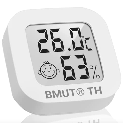 1x Mini Thermometer Hygrometer zum Aufstellen oder Wandmontage Innenraum, Wohnzimmer, Büro (Feuchtigkeit & Temperatur) von BMUT