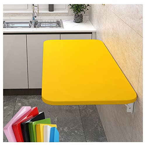 BMXRX Wandklapptisch Klapptisch Wandtisch, Stabiler Klapptisch Wandmontage Platzsparender Schwimmender Schreibtisch Küchentisch Kindermöbel Laptoptisch Esstisch 50x30cm/20x12in Yellow von BMXRX