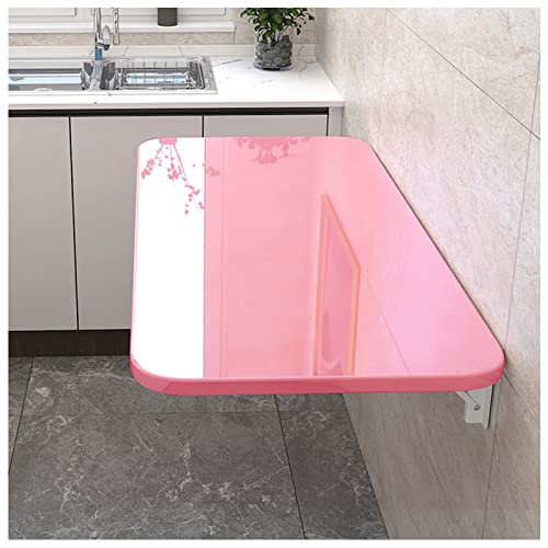 BMXRX Wandklapptisch Klapptisch Wandtisch, Stabiler Klapptisch Wandmontage Platzsparender Schwimmender Schreibtisch Küchentisch Kindermöbel Laptoptisch Esstisch 50x40cm/20x16in Pink von BMXRX