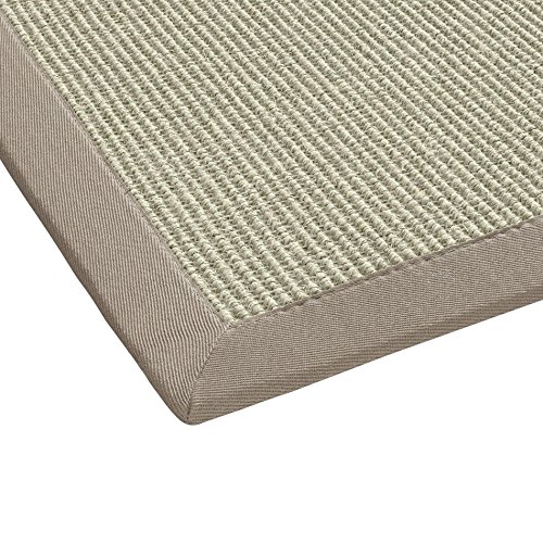 BODENMEISTER Sisal-Teppich modern hochwertige Bordüre Flachgewebe, verschiedene Farben und Größen, Variante: beige natur weiss, 60x110 von BODENMEISTER
