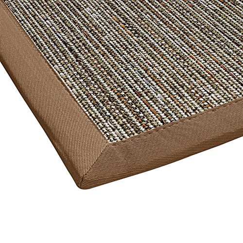 BODENMEISTER Sisal-Optik In- und Outdoor-Teppich Flachgewebe modern hochwertige Bordüre, verschiedene Farben und Größen, Variante: braun beige natur, 80x150 von BODENMEISTER