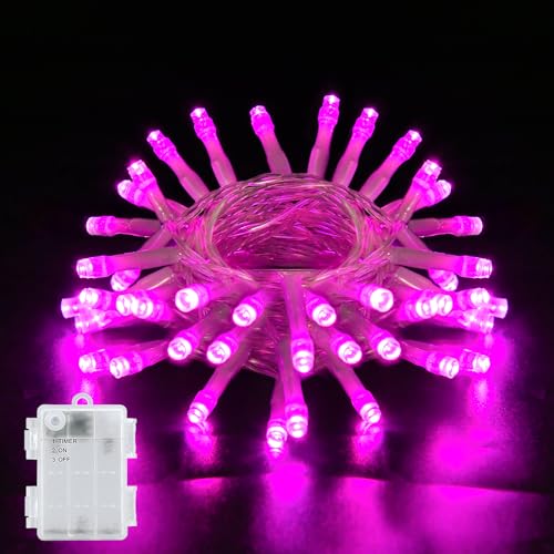 BOLWEO LED Lichterkette Batterie mit Timer, 3m 30LED Rosa Valentinstag Lichterkette Lichterkette für Outdoor Indoor Geschenkkarton,Garten Party Fenster Valentinstag Dress Up von BOLWEO