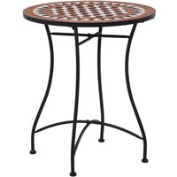 Bonnevie - Bistrotisch Bartisch Gartentisch - Mosaik Keramik Braun 60 cm BV482158 von BONNEVIE