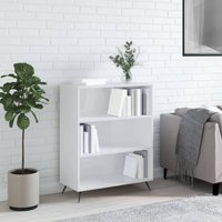 Bücherregal,Stahlgestell Bücherschrank für Wohnzimmer, Büro Hochglanz-Weiß 69,5x32,5x90 cm Holzwerkstoff -BNC10490 - Grau von BONNEVIE