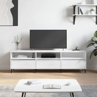 Bonnevie - Moderne TV-Möbel, TV-Lowboard TV-Schrank für das Wohnzimmer Hochglanz-Weiß 150x30x44,5 cm Holzwerkstoff -FV95855 - Weiß von BONNEVIE